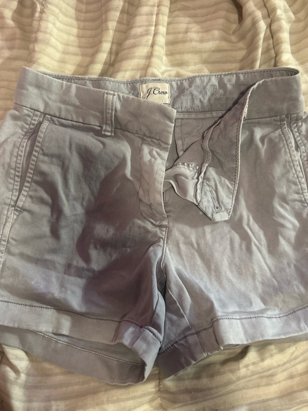 J. Crew Women's Grey Cotton Blend Cuffed Shorts